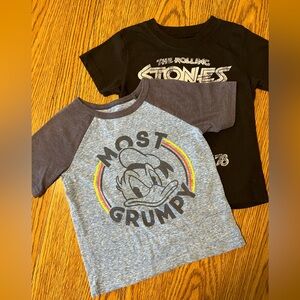 Rolling Stones and Donald Duck T-shirts.